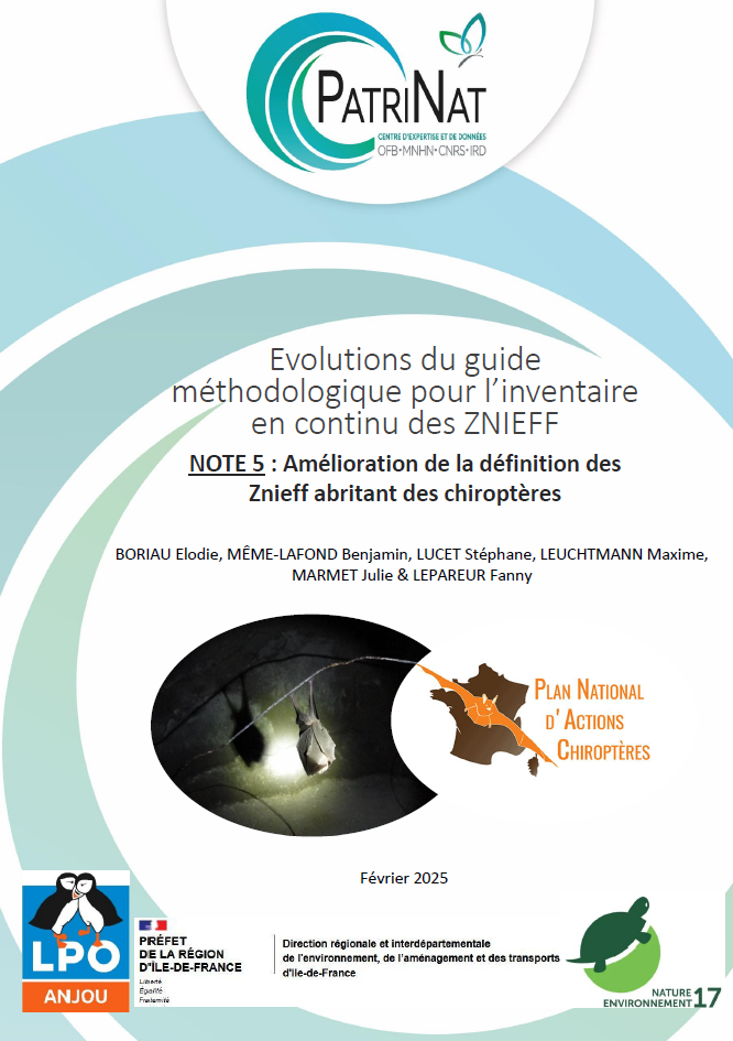 Note 5 sur l’évolution du guide national Znieff : amélioration de la définition des Znieff abritant des Chiroptères